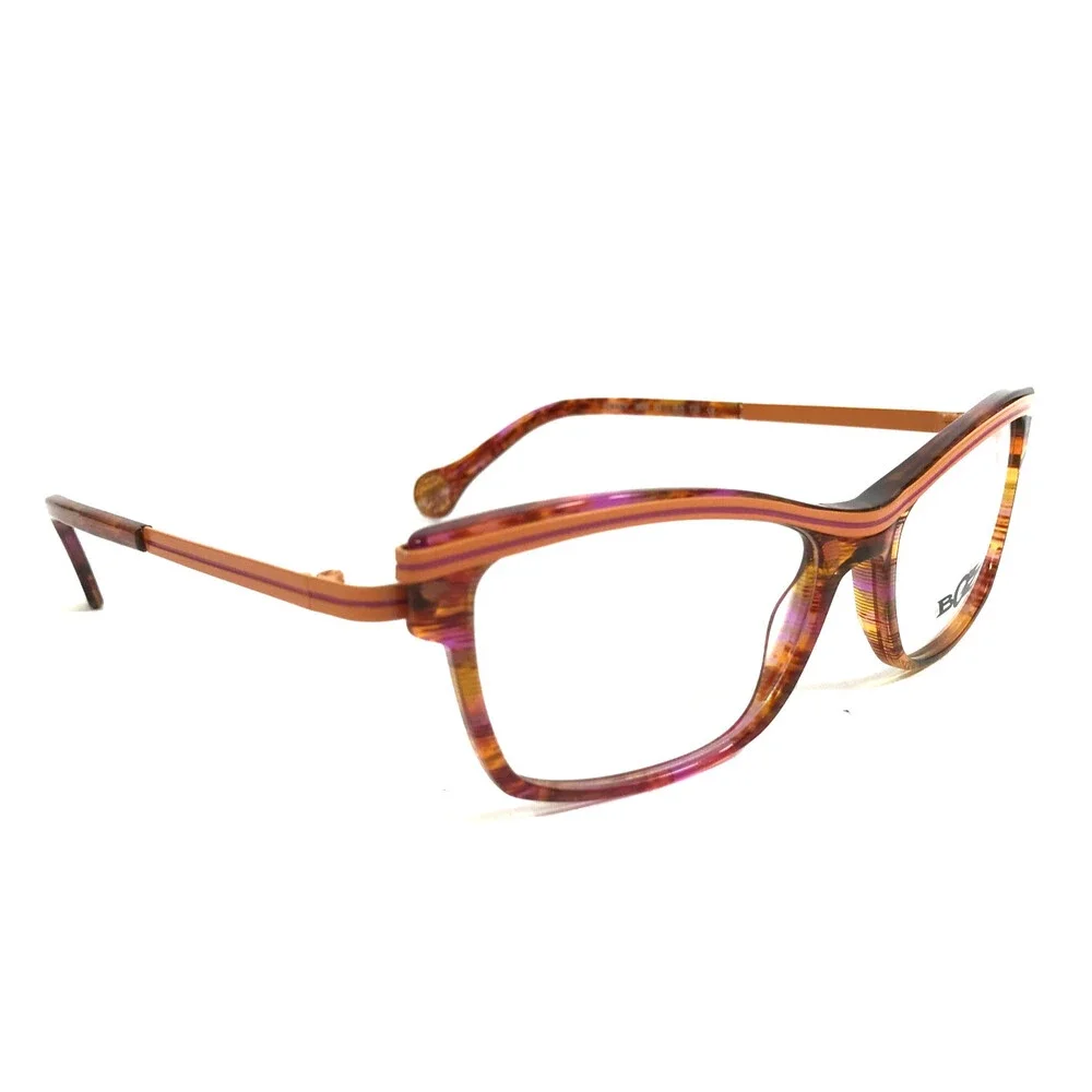 BOZ Eyeglasses Frames WOODY 3878 Orange Pink Striped Tortoise 53-15.5-135